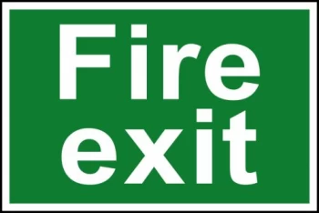 Image of Spectrum Industrial Fire Exit Text SA PVC Sign 300x200mm 1502
