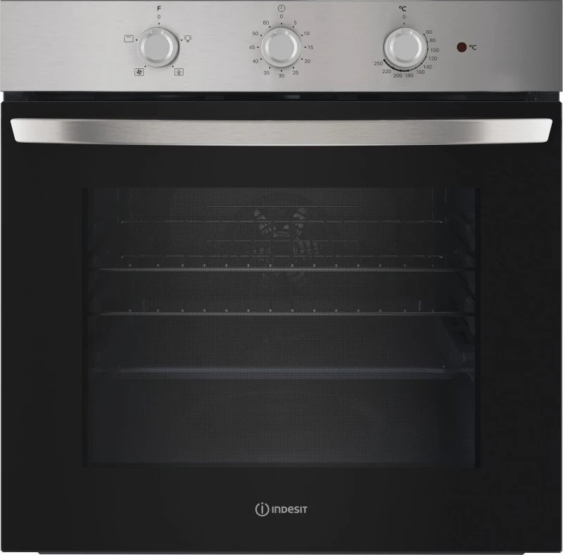 Image of Indesit Click&Clean IO 233 X UK Built In Electric Single Oven - Stainless Steel - A Rated