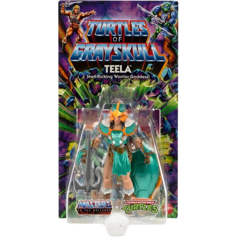 Image of Master of the Universe Masters of the Universe Origins Turtles of Grayskull Teela Action Figure Toy in Turtle Inspired Armo Multi unisex One Size