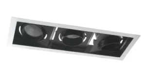 Image of APOLLO LED 3 Light Recessed Adjustable Downlight Black 2400lm 4000K 31.9x12x7.7cm