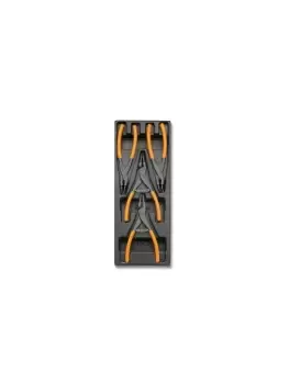 Image of Beta Tools T145 4pc Circlip Plier Set in Hard Tray for Roller Cabs 024240145