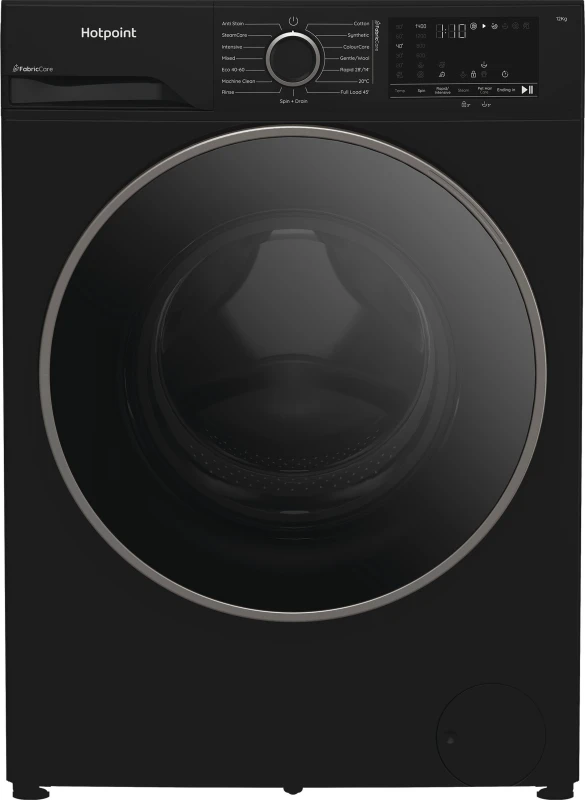 Image of Hotpoint Fabric Care HBCA 123B CARE UK 12kg Washing Machine with 1400 rpm - Black - A Rated