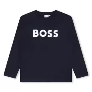 Image of Boss Large Logo T-Shirt Junior Boys - Blue