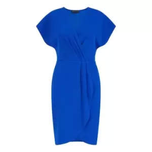 Image of Mela London Blue Wrap Front Dress - Blue