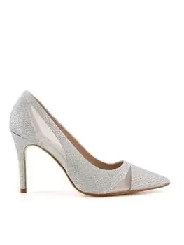 Image of Dune London Banquet Mesh Cut Out Court Shoe - Silver, Size 6, Women