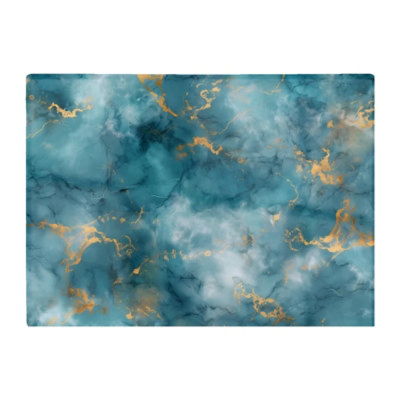 Image of Warren Reed Designer Gold And Blue Marble Effect Chopping Board