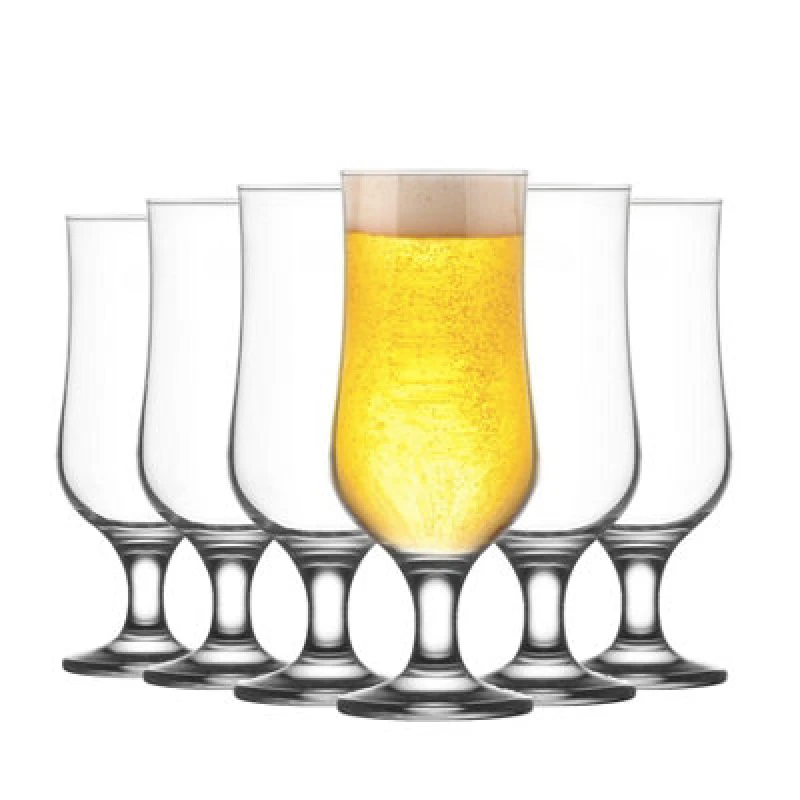 Image of LAV Nevakar Hurricane Beer Glasses - 385ml - Clear - Pack of 6 Clear unisex