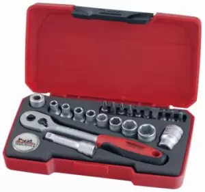 Image of Teng Tools T1422 22 Piece 1/4" Drive Socket, Bit & Accessory Set