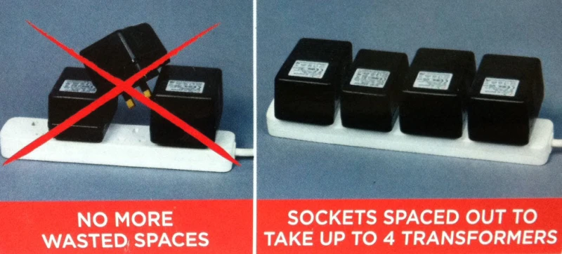 Image of 4 Gang / Way Transformer Extension Lead for Christmas Lights