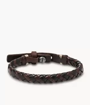 Image of Fossil Men Braided Bracelet Brown and Black