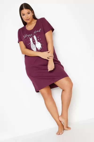 Image of 'Sleepy Head' Slogan Nightdress