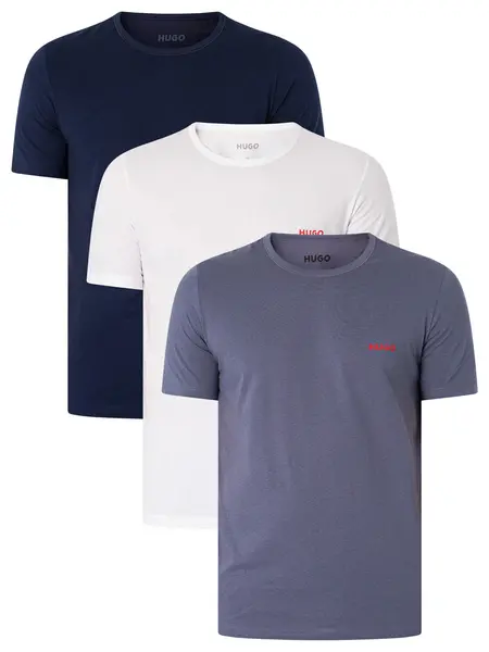 Image of HUGO 3 Pack Crew T-Shirts Open White/Navy/Black S