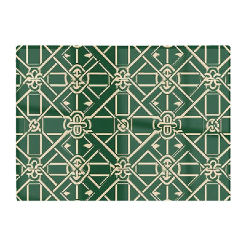 Image of Warren Reed Designer Green Lattice Design Glass Chopping Board