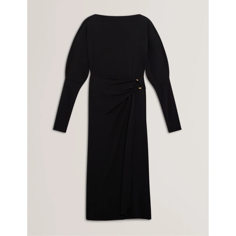 Image of Ted Baker Womens Midi Wrap Dress Black female 8 (XS)