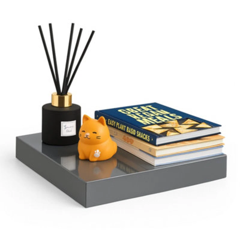 Image of Innoteck 30Cm High Gloss Grey Floating Wall Shelf 30Cm