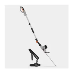 Image of Vonhaus - Pole Hedge Trimmer - 500W Corded Electric Bush Cutter with Angle Adjustable Head, Telescopic Pole, Dual Support Harness, Foam Grip Handle