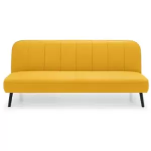 Image of Ilford - Curved Back Sofabed Mustard Fabric Upholstered