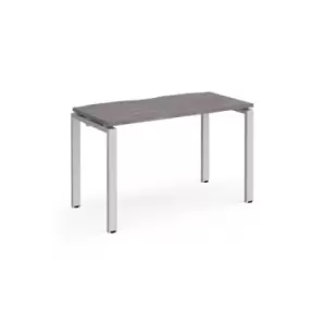 Image of Adapt starter unit single 1200mm x 600mm - silver frame and grey oak top