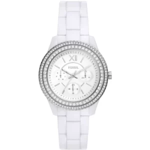Image of Ladies Fossil Stella Multifunction White Castor Oil Watch