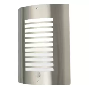 Image of Zinc SIGMA Outdoor Slatted Wall Lantern with PIR Stainless Steel