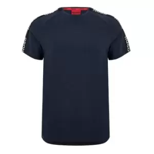 Image of Hugo Sporty Tape T Shirt - Blue