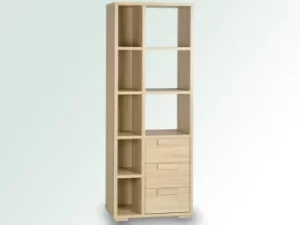 Image of Seconique Cambourne Light Sonoma Oak 3 Drawer Display Cabinet Flat Packed