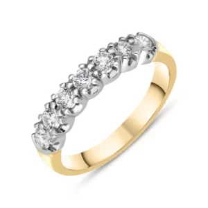 Image of 18ct Yellow Gold Diamond Claw Set Half Eternity Ring