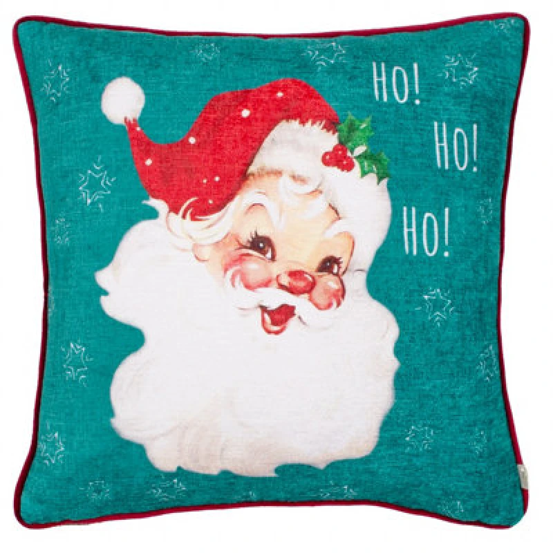Image of Evans Lichfield Vintage Santa Piped 43cm x 43cm Filled Cushion Multi