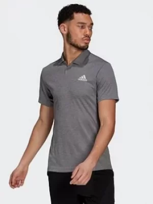 Image of adidas Heat.rdy Tennis Polo Shirt, Grey/White, Size XL, Men