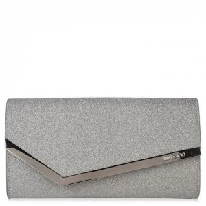 Image of JIMMY CHOO Emmie Glitter Clutch Bag - Silver