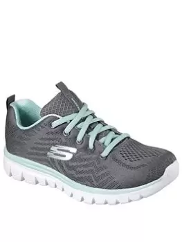 Image of Skechers Graceful Get Connected Trainers, Charcoal, Size 4, Women