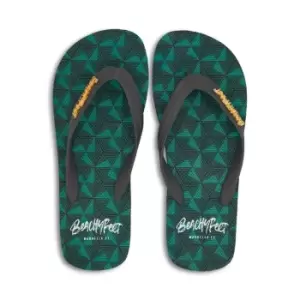 Image of BeachyFeet Mens Geometerico Flip Flops (7 UK-8 UK) (Green)