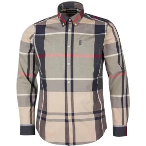 Image of Barbour Mens Tartan 12 Tailored Shirt Stone Medium