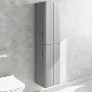 Image of Grey Wall Mounted Tall Bathroom Cabinet 350mm - Empire