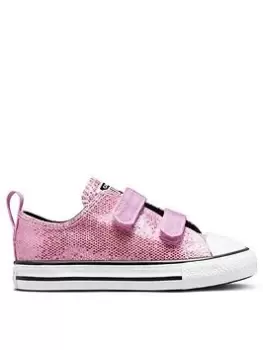 Image of Converse Infant Converse Chuck Taylor All Star 2v Glitter Ox, Pink, Size 9