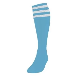 Image of Precision 3 Stripe Football Socks Mens Sky/White