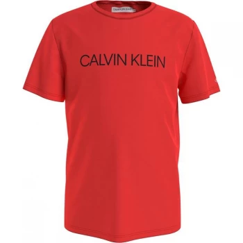 Image of Calvin Klein Boys Institution T Shirt - Chilli XM8