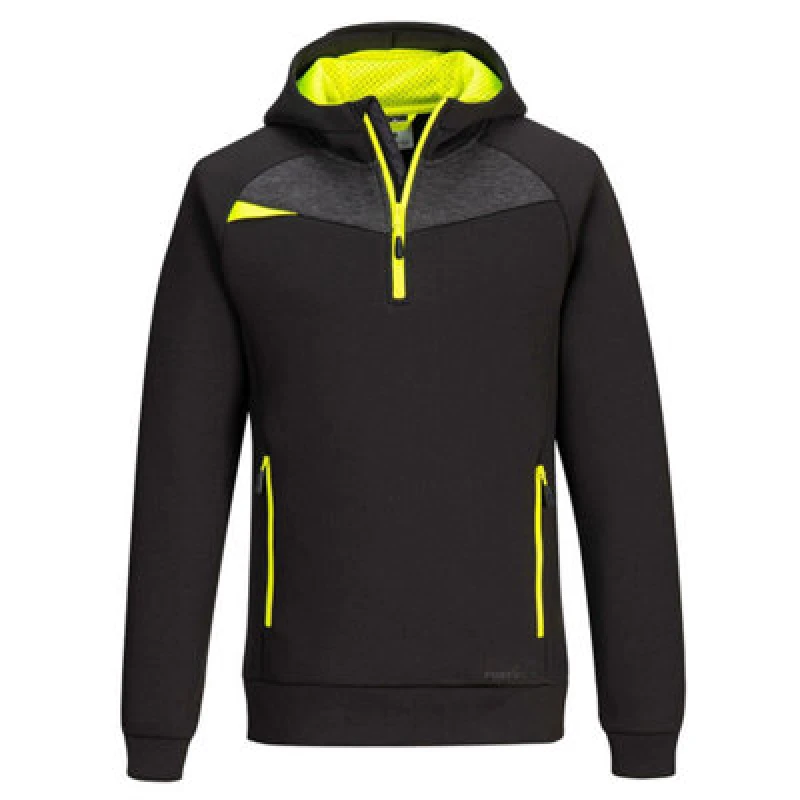 Image of Portwest DX4 Quarter Zip Hoodie DX467BKRXXL Colour: Black