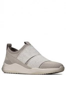 Image of Clarks Sift Slip Trainer - Silver