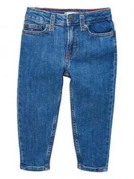 Image of Tommy Hilfiger Girls High Rise Tapered Jeans - Blue