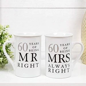 Image of Amore By Juliana Mr & Mrs Mug Set - 60 Years