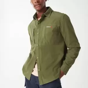Image of Barbour Heritage Mens Annan Overshirt - Burnt Olive - M