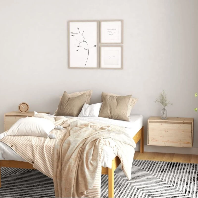 Image of VIDAXL Wall Cabinets 2 pcs 60x30x35cm Solid Pinewood Vidaxl 8720286840382