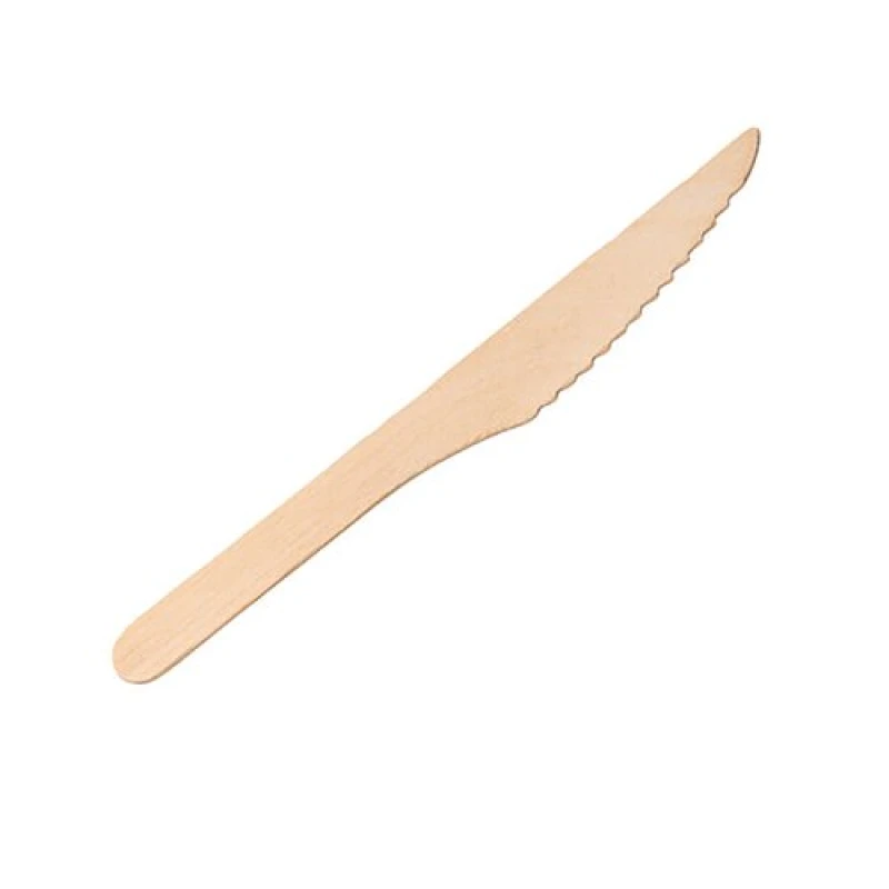 Image of Economy Disposable Birch Wood Knife 16cm (Pack of 100) F90220-0