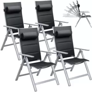Image of Garden Chair Bern Premium 4Pcs Set Silver Padded