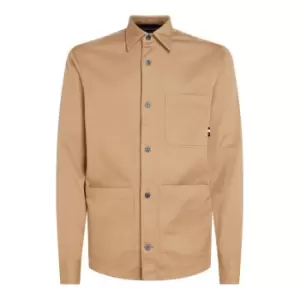 Image of Tommy Hilfiger Heavy Twill Solid Shirt Jacket - Beige