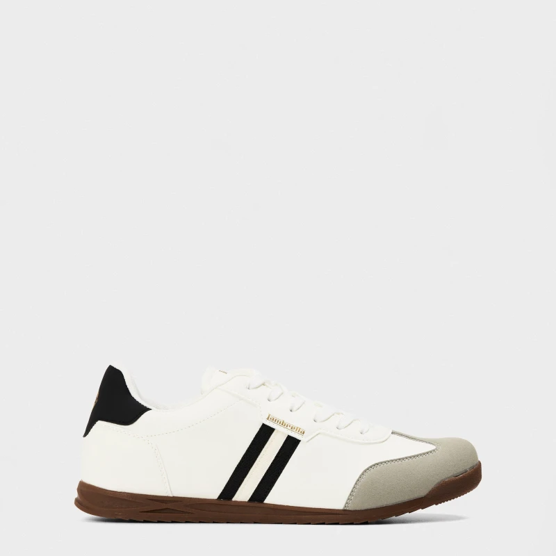 Image of Lambretta Mens Tackle Court Trainers White/Black male 8 (42)