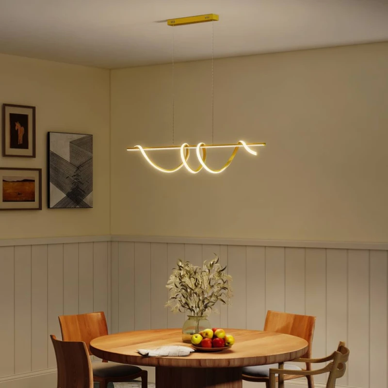 Image of HOMCOM Pendant Light, Ceiling Light with 3 Colour Temperatures, Gold Tone Gold Unisex