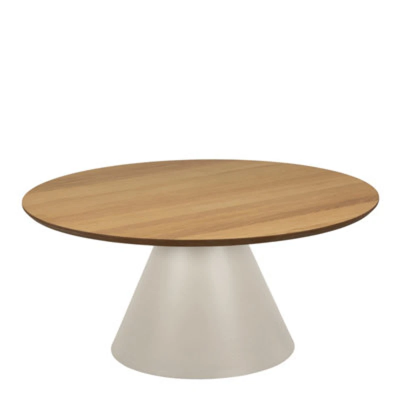 Image of Furniture To Go Soli Round Coffee Table In Oak/grey 85X40Cm