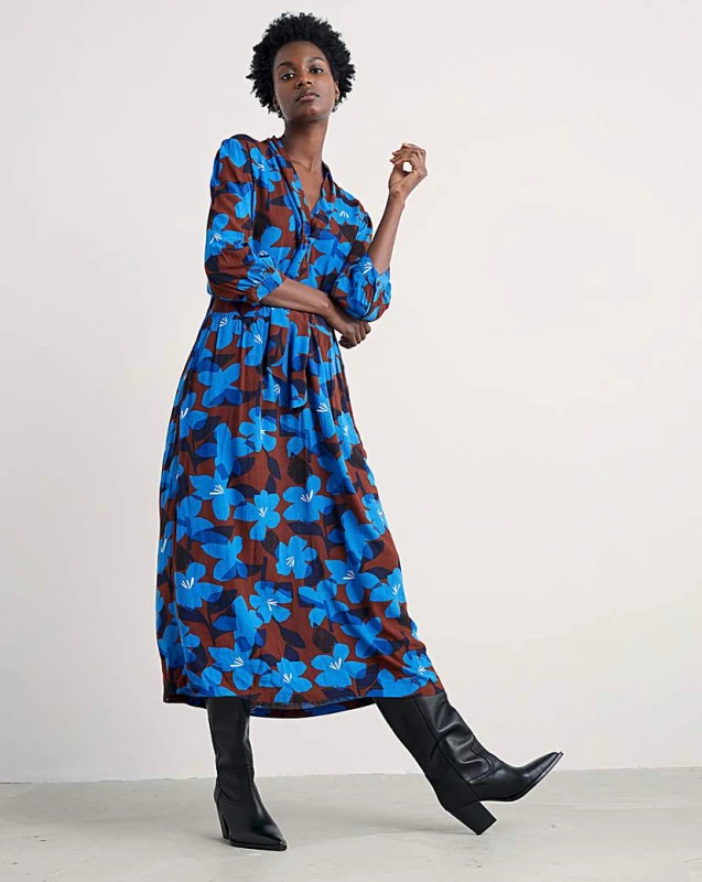 Image of Seasalt Seasalt Cornwall Harbour Cover Dress Blue Multi-Coloured - Seasalt - Size: 20 Blue Multi-Coloured Female 20 PV63407